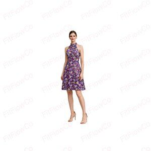 Eliza J Plum Embroidered Fit & Flare Dress NWT Size 4